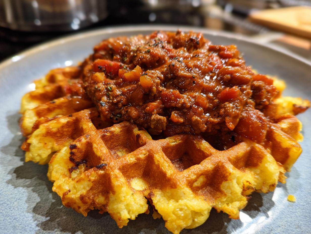 Amazing Cornbread Waffles with Chili (10 Min)