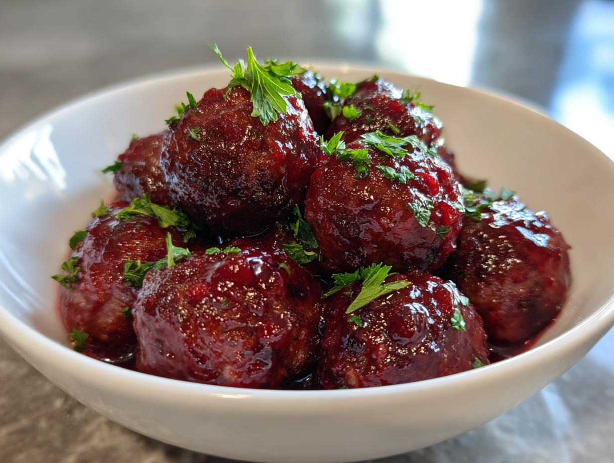 Amazing Cranberry Meatballs: 1 Hour Delight