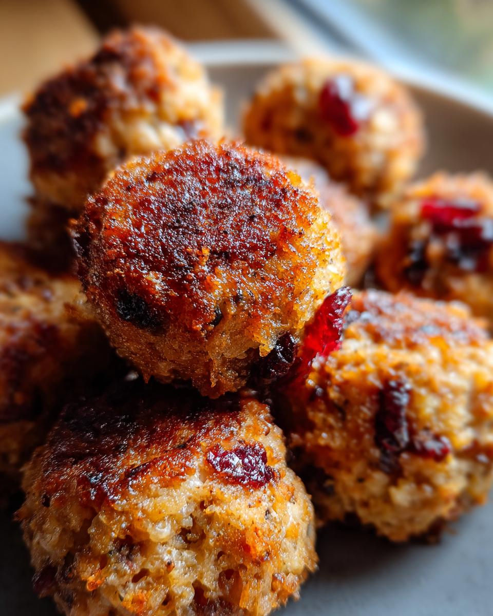 Cranberry Turkey Stuffing Balls - detail 2
