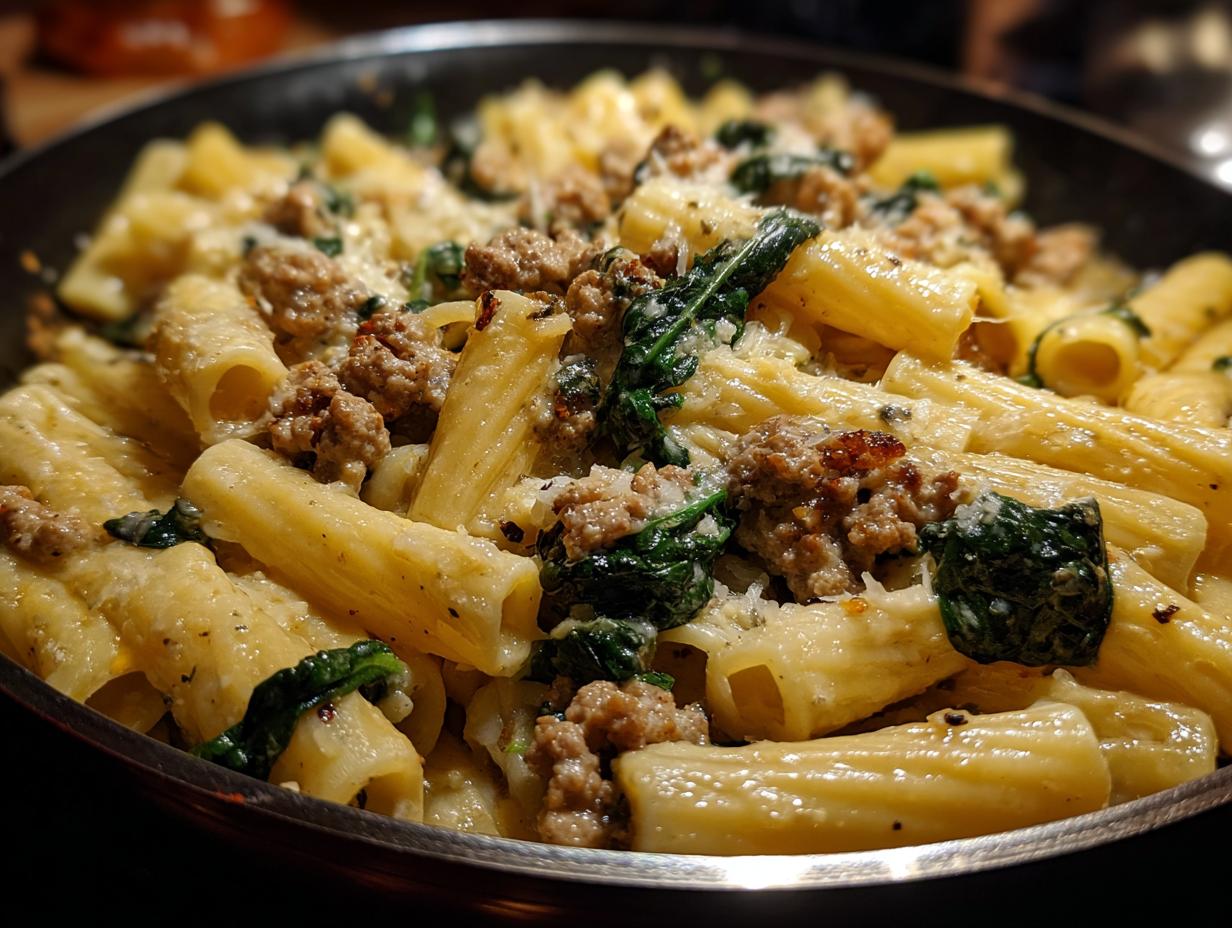 Creamy Sausage Rigatoni: 30 Min Flavorful Meal