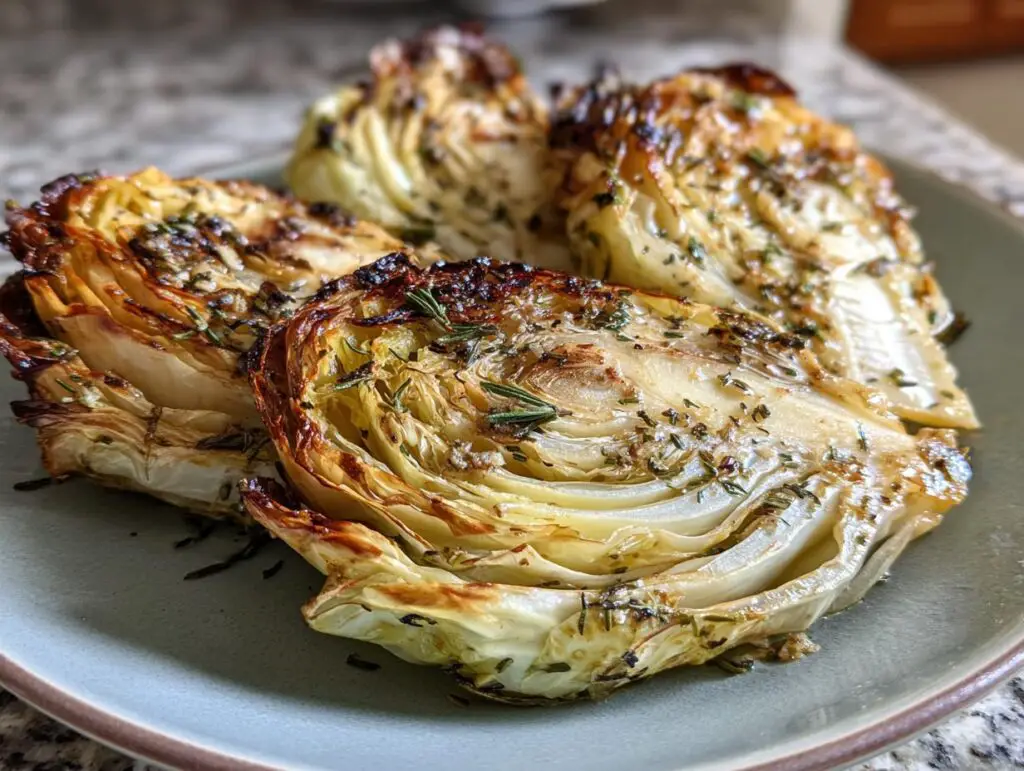 Garlic Roasted Cabbage Steaks