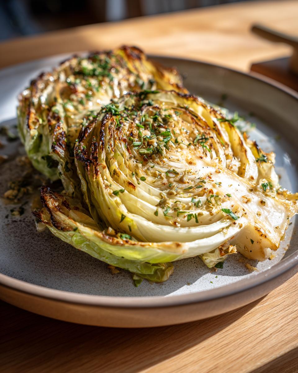 Garlic Roasted Cabbage Steaks - detail 2