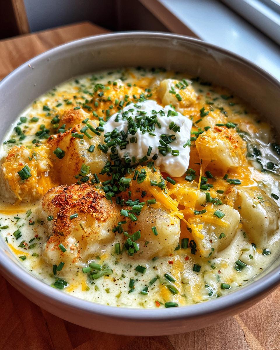 Hearty Cheddar Garlic Herb Potato Soup - detail 1