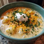Hearty Cheddar Garlic Herb Potato Soup
