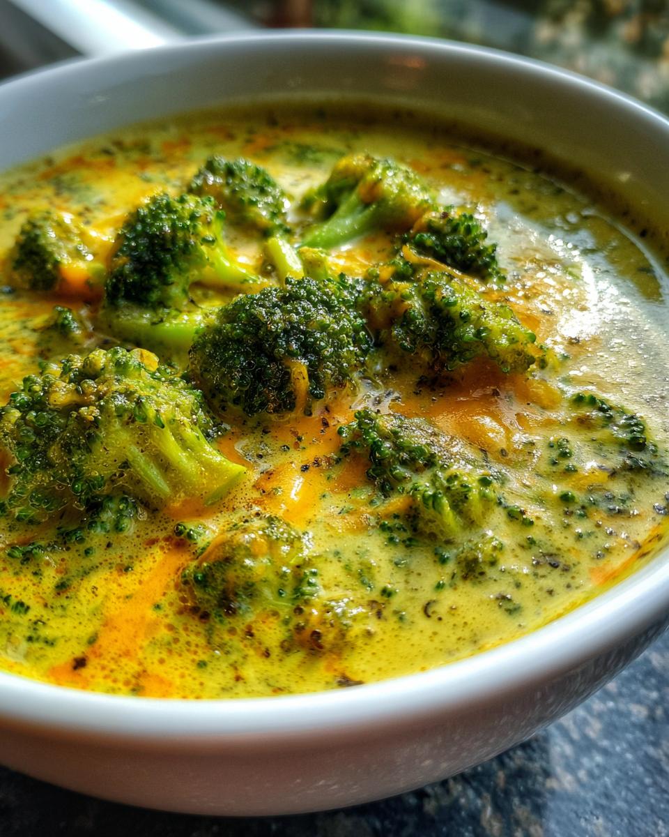 High Protein Broccoli Cheddar Soup - detail 1