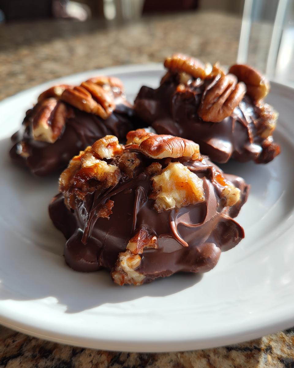 Homemade Chocolate Turtles - detail 1