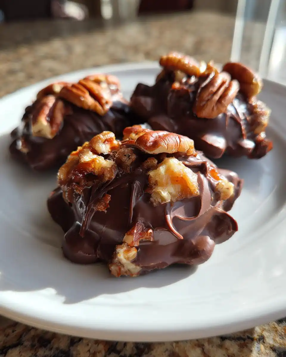 Homemade Chocolate Turtles - detail 1