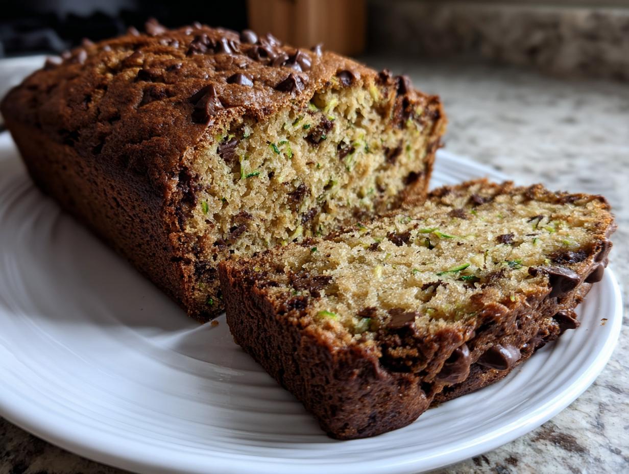 Moist Chocolate Chip Zucchini Loaf Wonder: 1 Glorious Slice