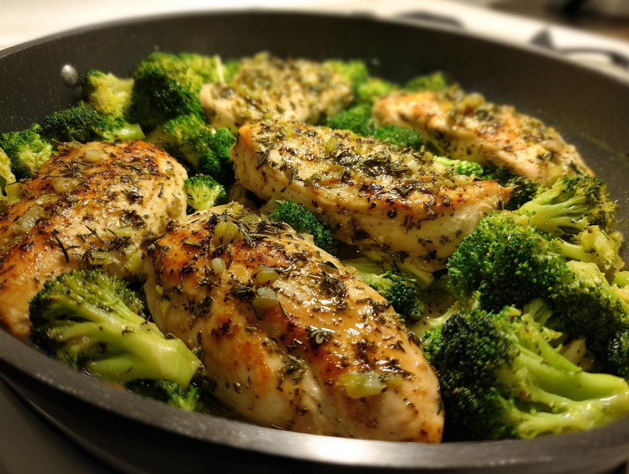 Glorious One-Pot Garlic Herb Chicken Broccoli Medley