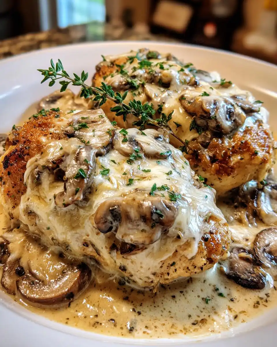 Restaurant-Style Mushroom Swiss Smothered Chicken - detail 1
