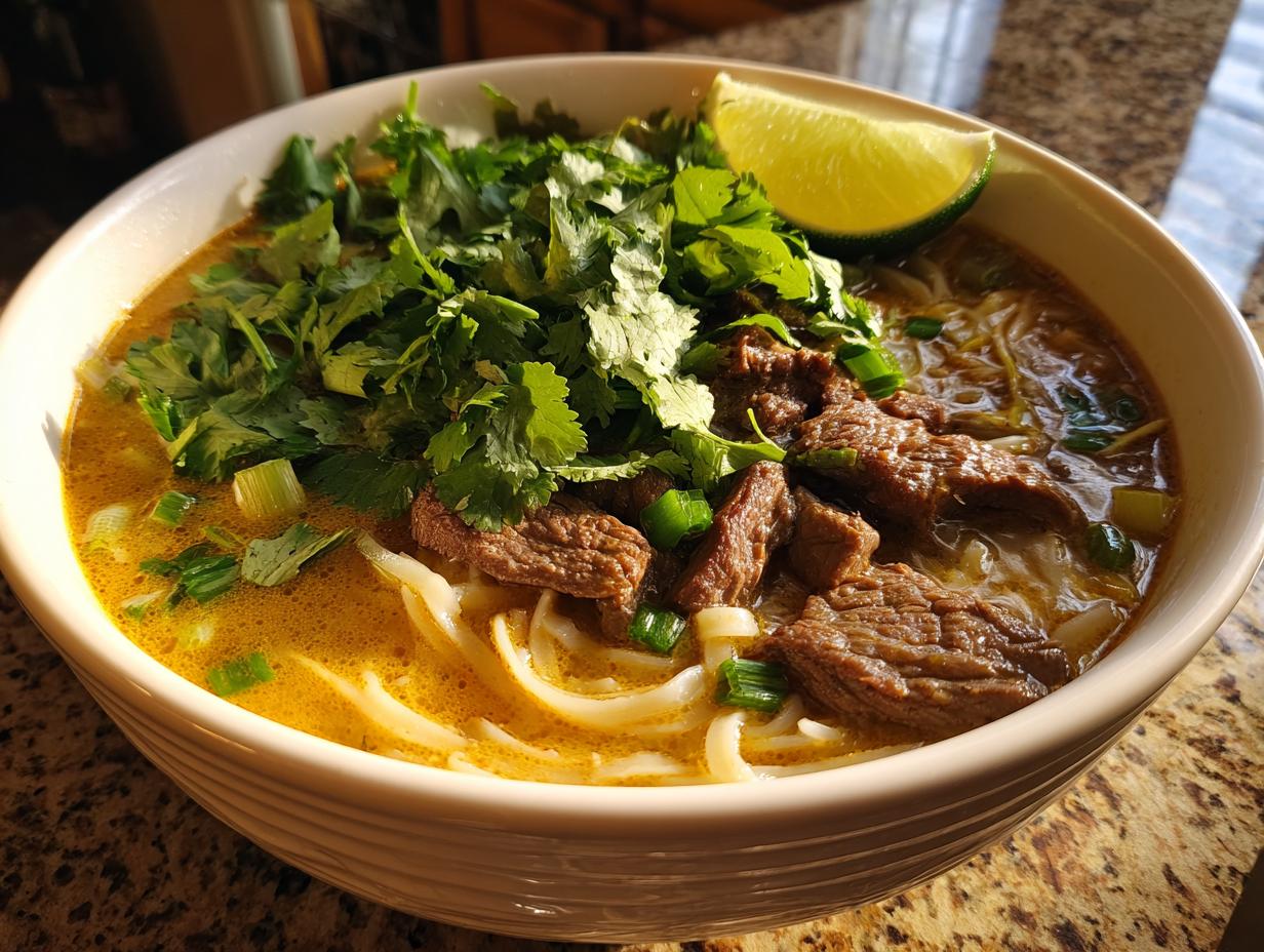Amazing Satay Beef Noodle Soup in 1 Hour