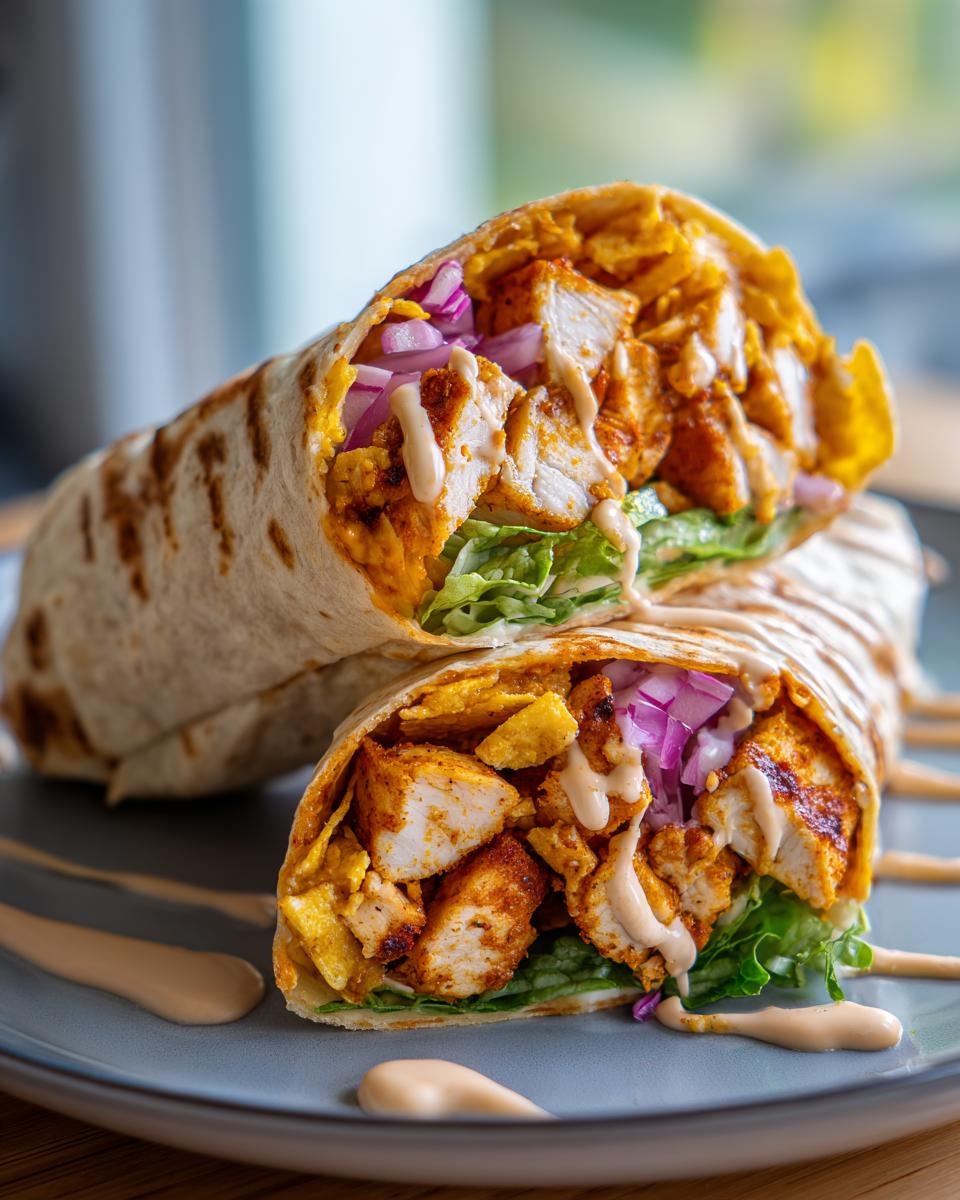 Smoky BBQ Cajun Chicken Wraps with Sweet Ranch Crunch - detail 2
