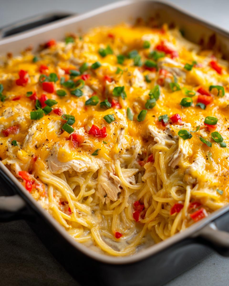 Spicy Southern Cheesy Chicken Spaghetti Casserole - detail 1