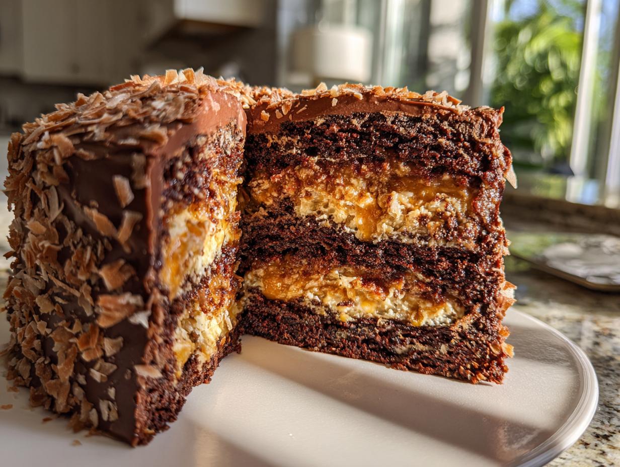The BEST Homemade German Chocolate Cake Ever