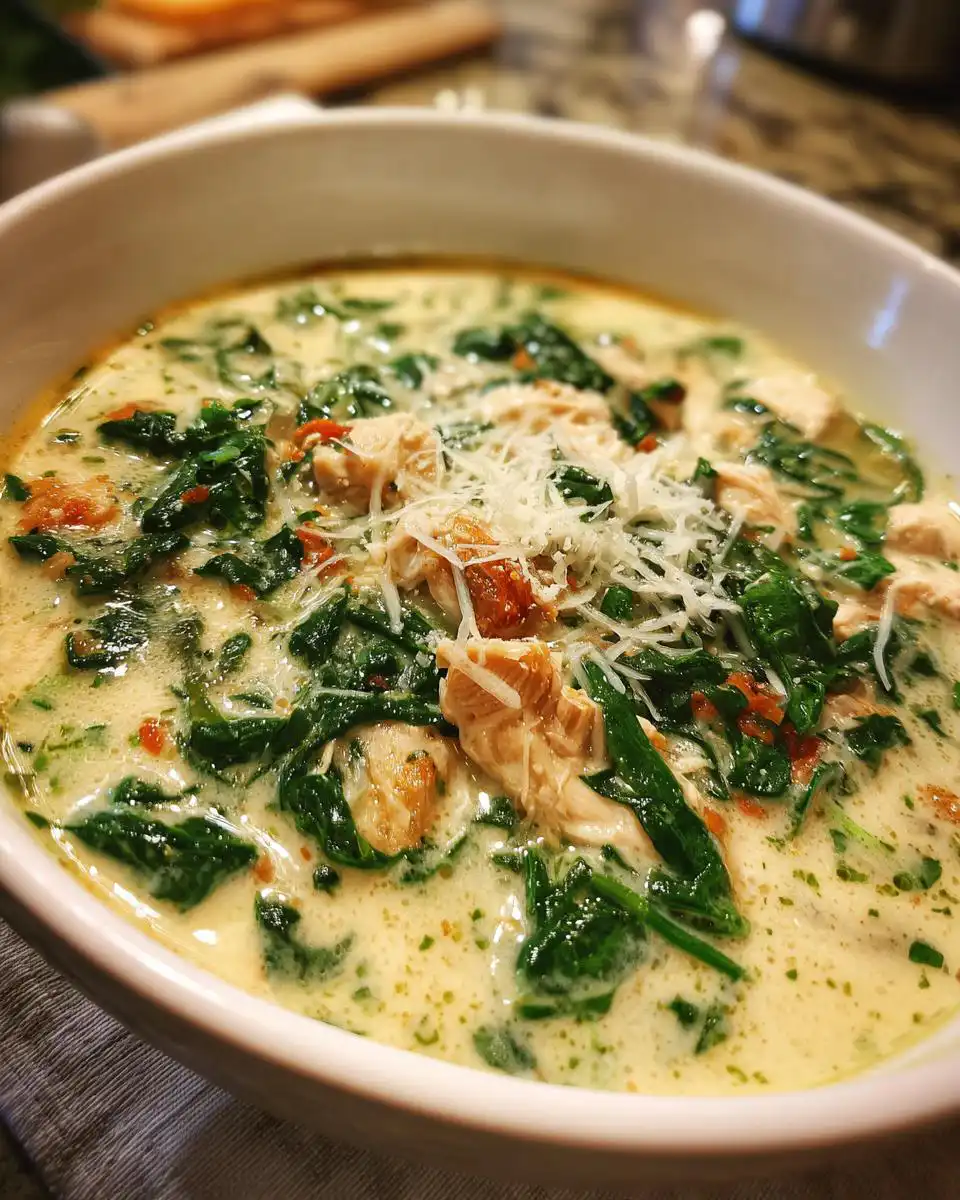 the Creamiest Chicken Florentine Soup - detail 1
