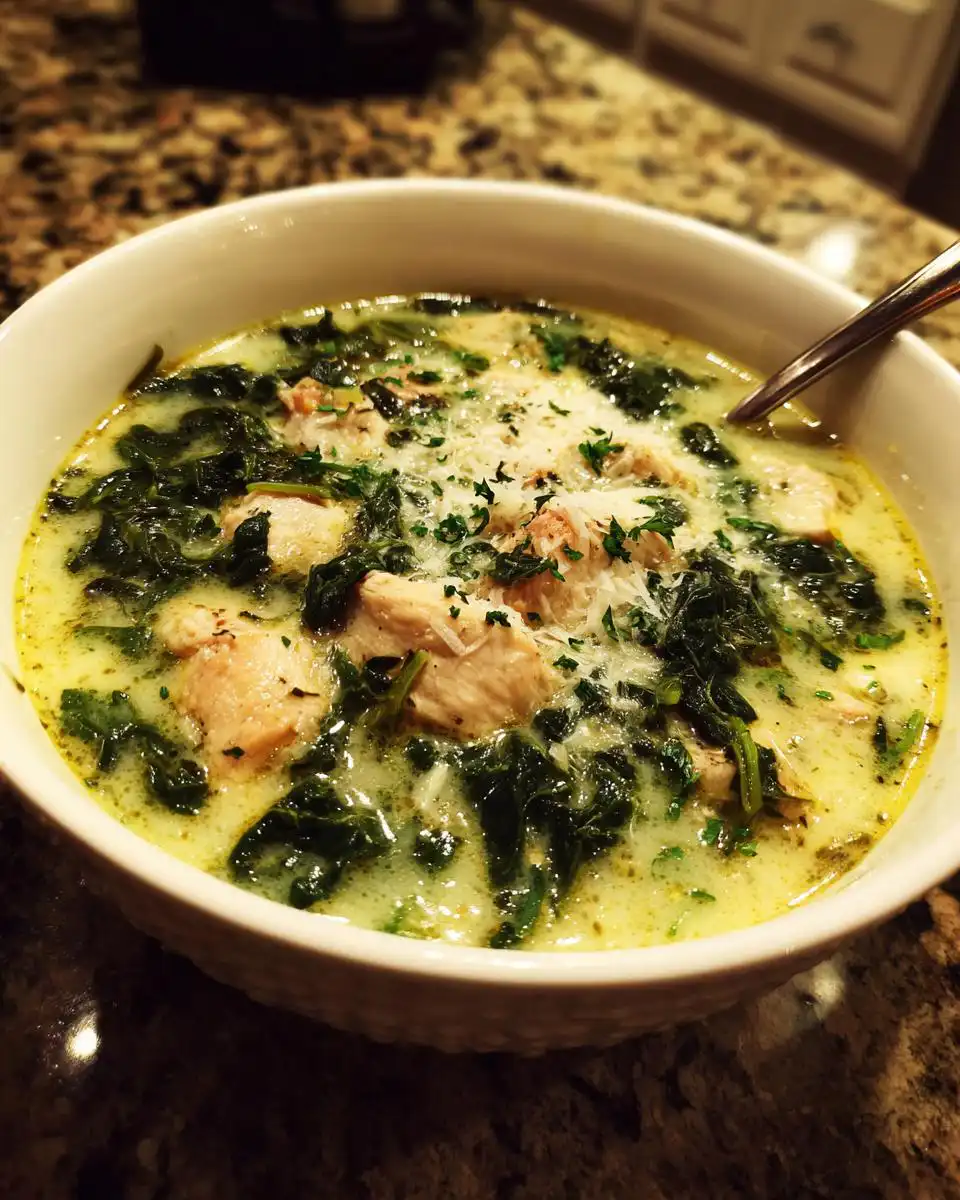 the Creamiest Chicken Florentine Soup - detail 2