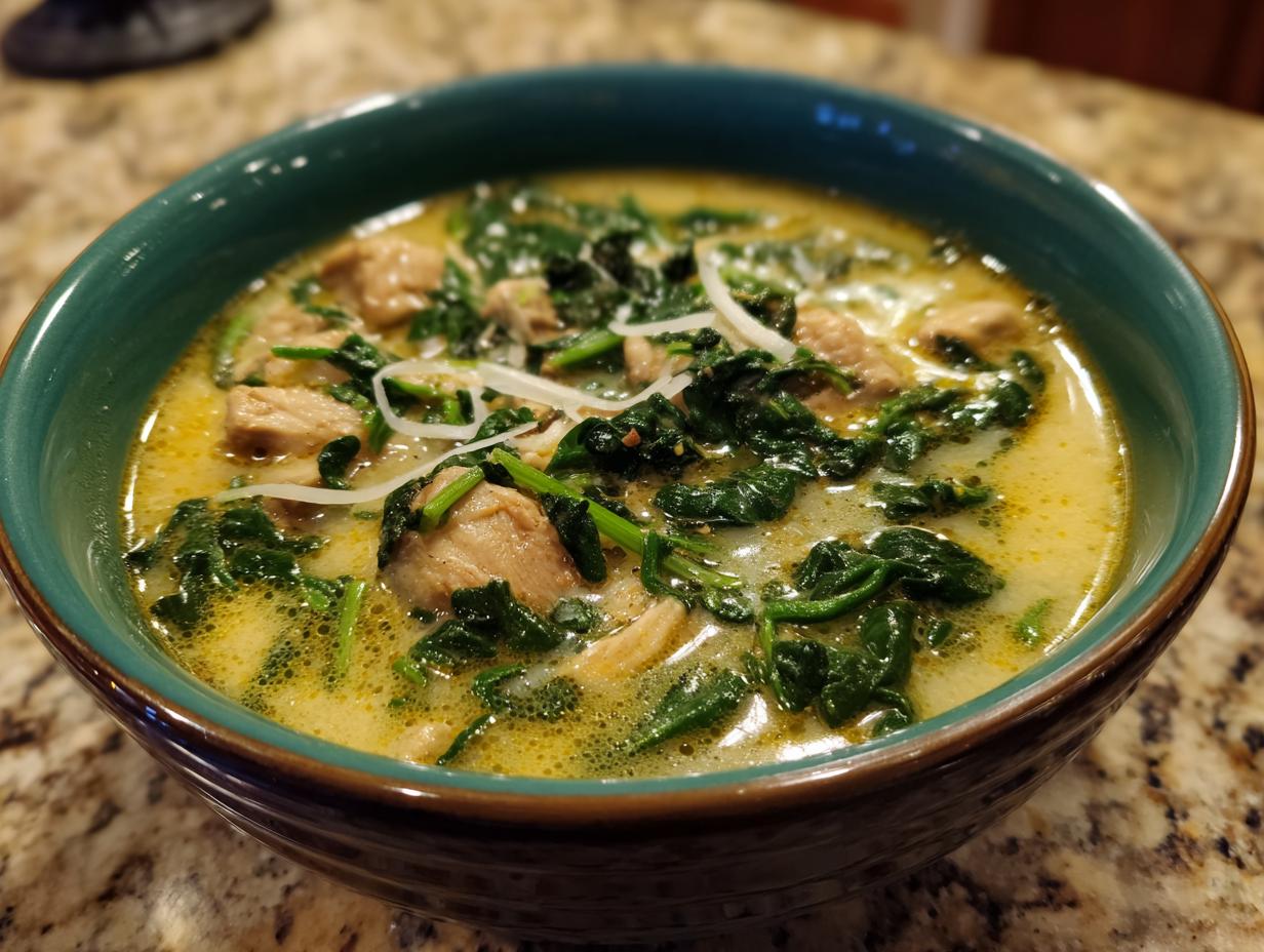 Amazing Creamy Chicken Florentine Soup