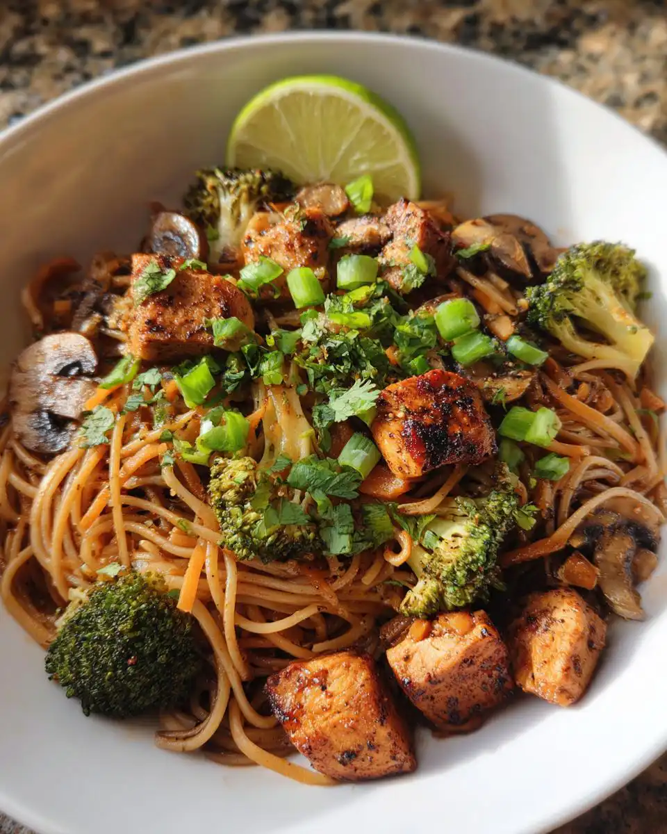 Black Pepper Chicken Garlic Noodles Healthy - detail 2