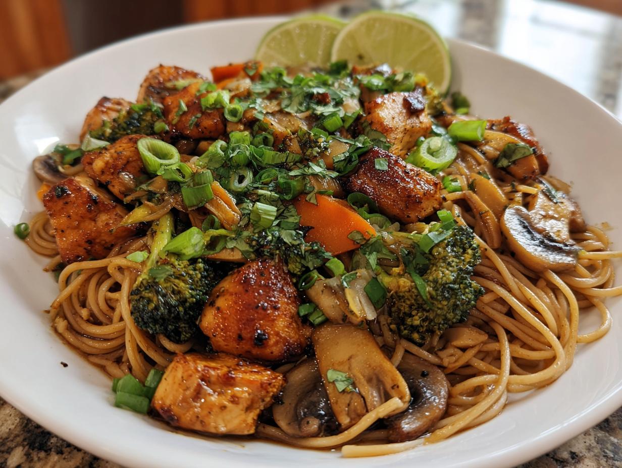 Delicious Black Pepper Chicken Garlic Noodles Healthy 4 U