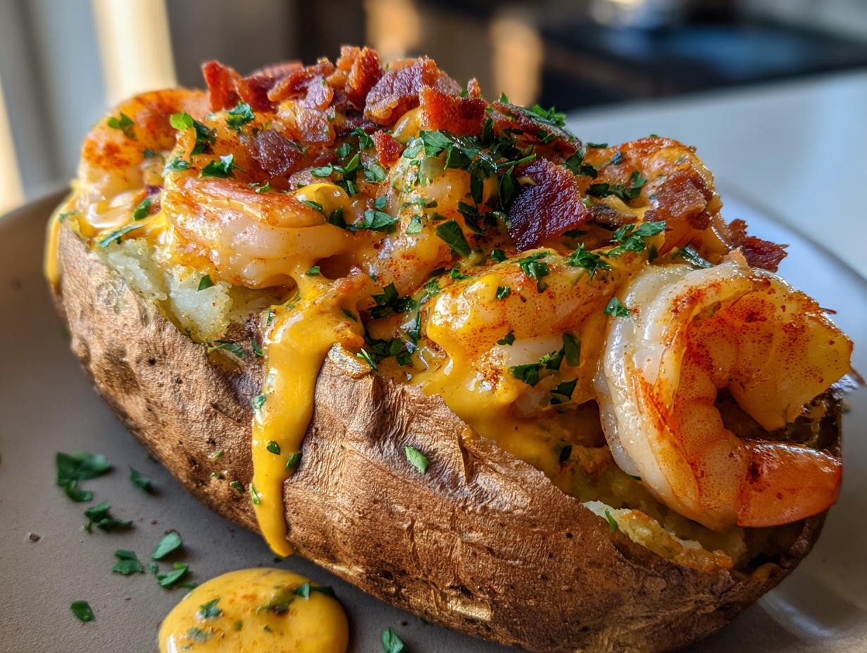 Amazing Cajun Shrimp Stuffed Baked Potato Joy