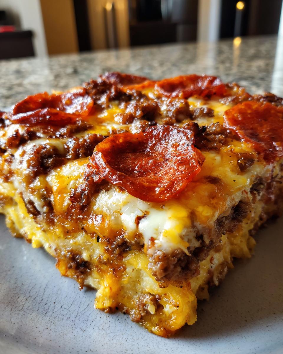 Cheesy Pizza Tot Casserole Recipe - detail 1