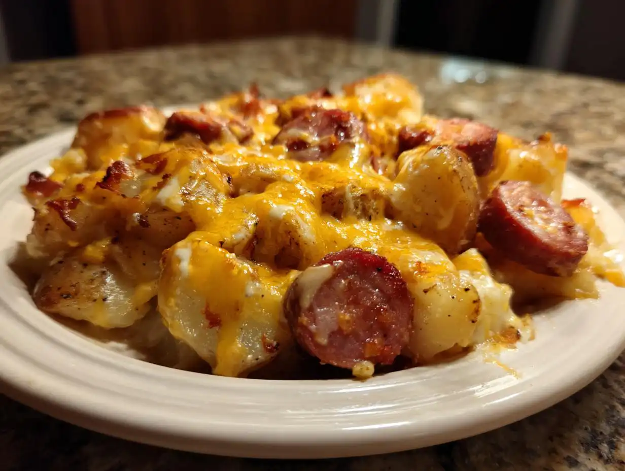 Cheesy Ranch Potatoes and Smoked Sausage
