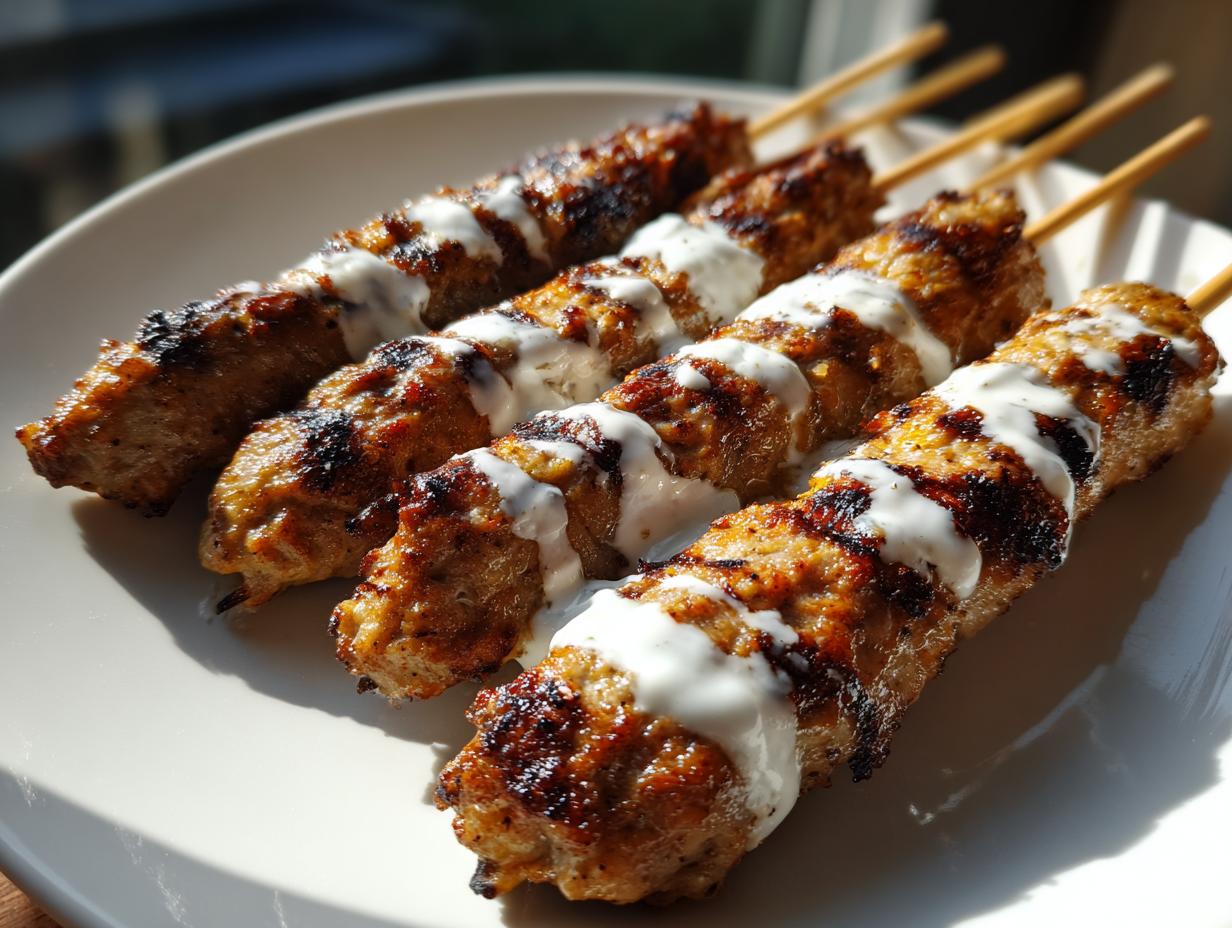 Amazing 15-min Chicken Kofta with Garlic Yogurt Sauce