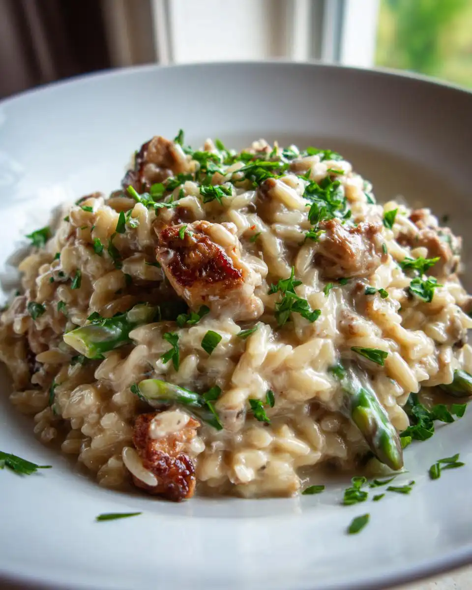 Creamy Parmesan Orzo with Chicken and Asparagus Recipe - detail 1