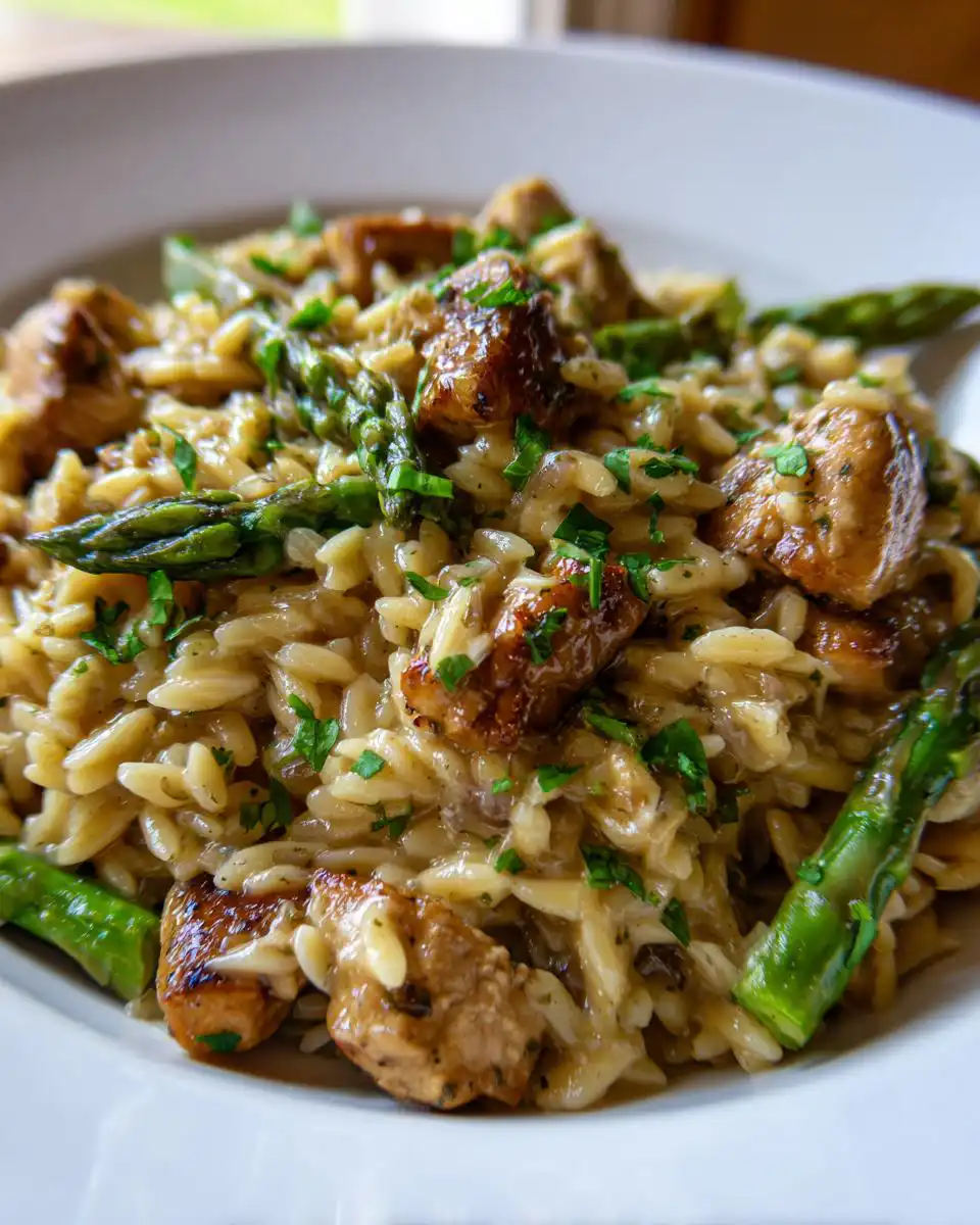 Creamy Parmesan Orzo with Chicken and Asparagus Recipe - detail 2