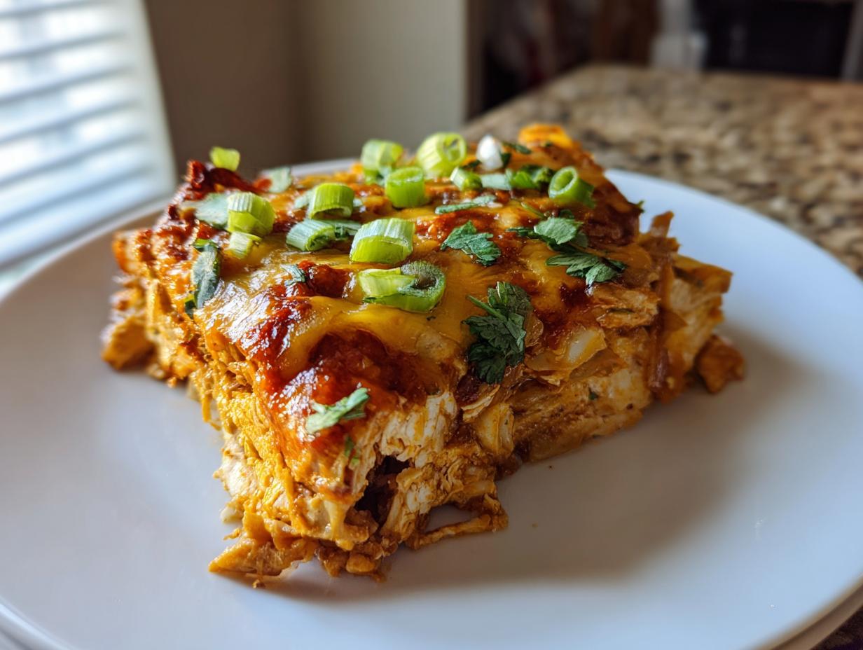 Amazing 1 Freezer‑friendly chicken enchilada casserole