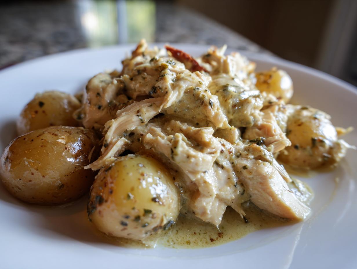 Amazing 6 Garlic Parmesan Crockpot Chicken and Potatoes