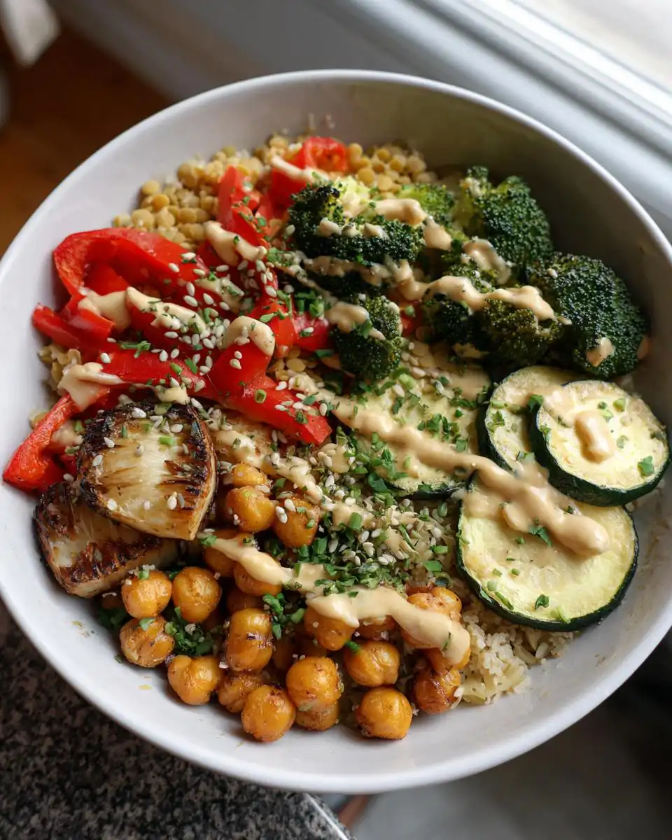 High Protein Red Lentil Pasta Bowl - detail 2