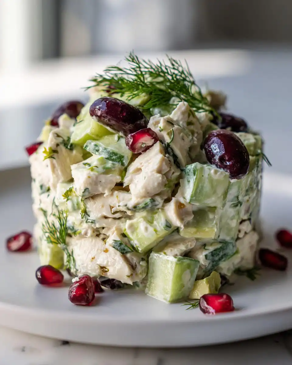 High protein cucumber chicken salad jar - detail 1