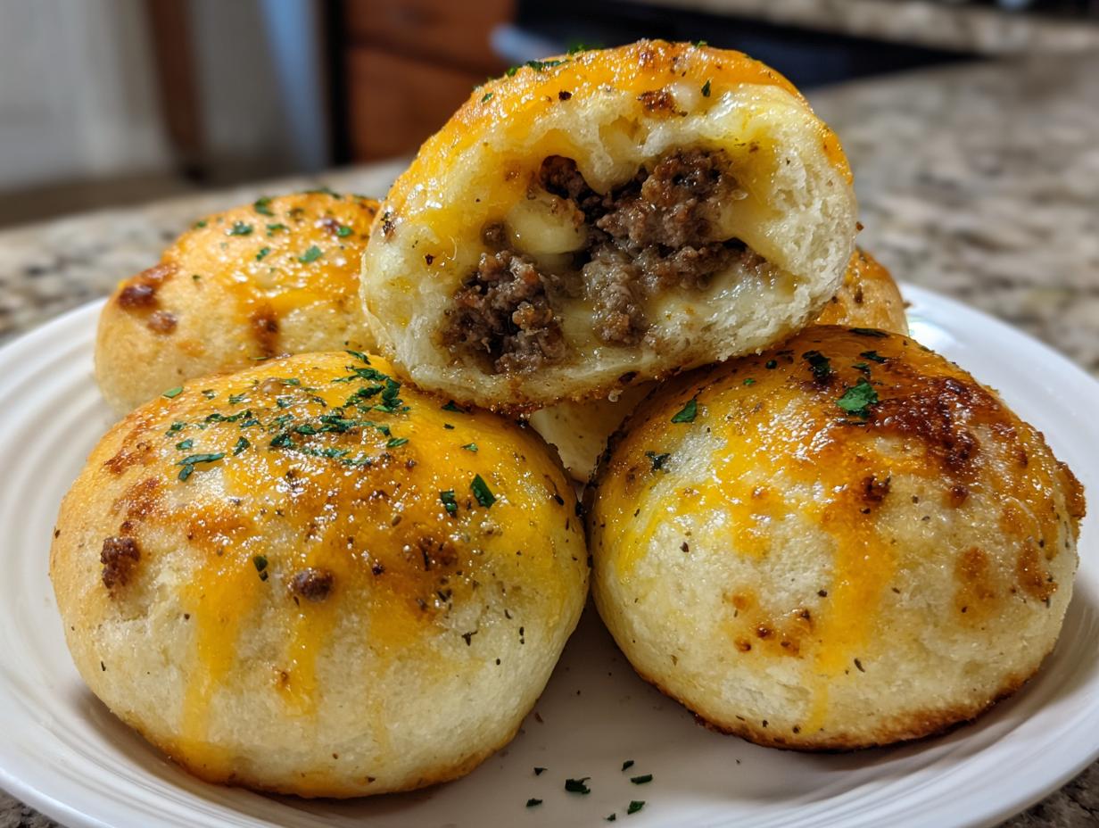 5 Star Irresistible Garlic Parmesan Cheeseburger Bombs