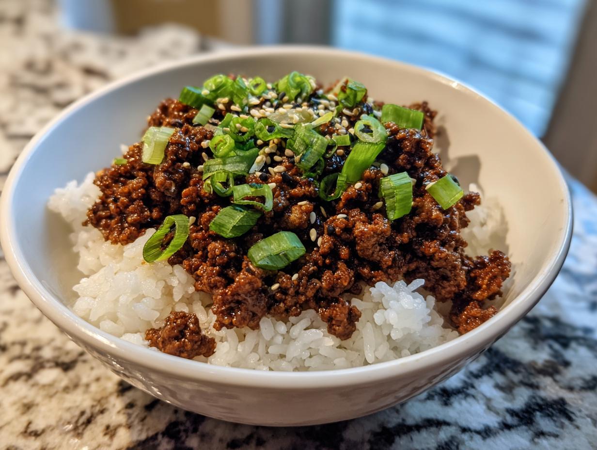 Stunning Korean Ground Beef Bowl in 25 Mins
