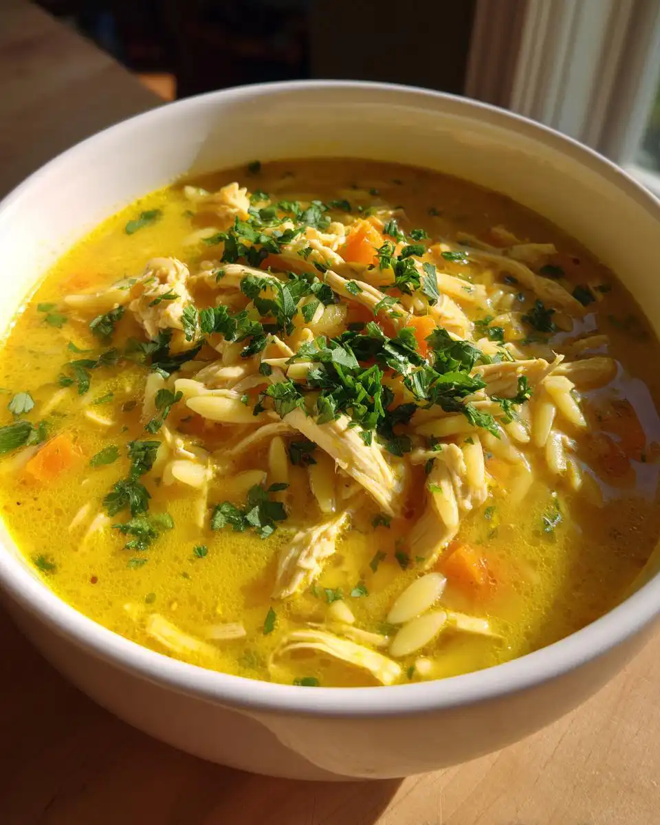 Lemon Chicken Orzo Soup - detail 1