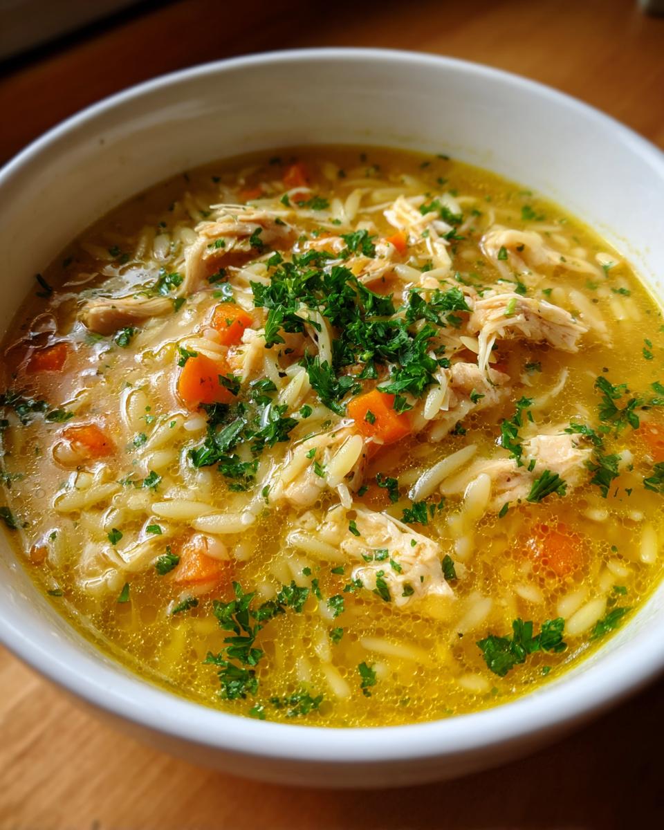 Lemon Chicken Orzo Soup - detail 2