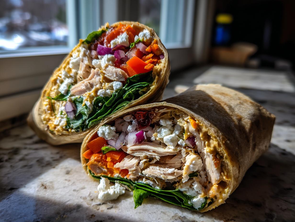 Amazing 450-Calorie Mediterranean Chicken Wraps