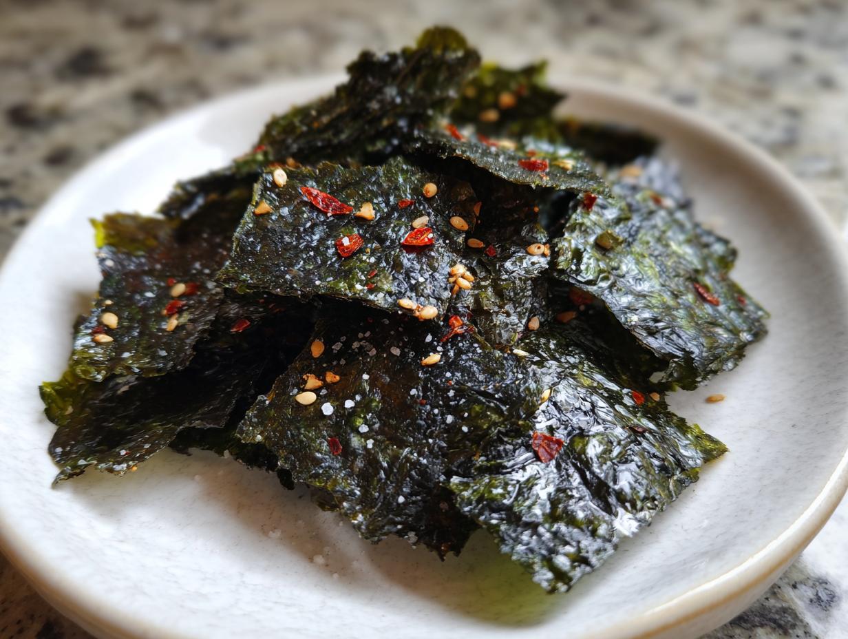 Amazing 10-minute Roasted seaweed snack chips