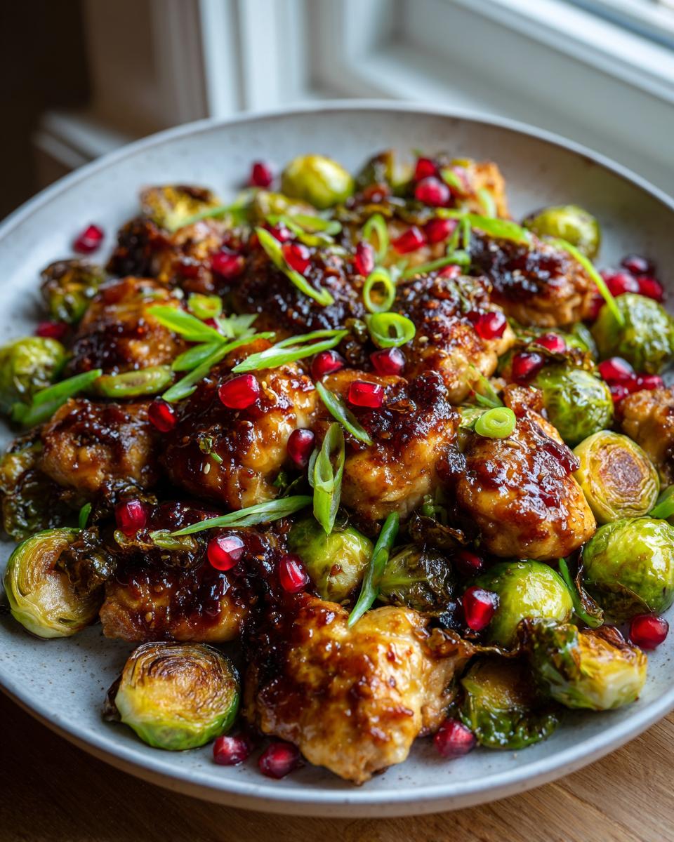 Sheet Pan Sticky Ginger Sesame Chicken Brussels Sprouts - detail 2