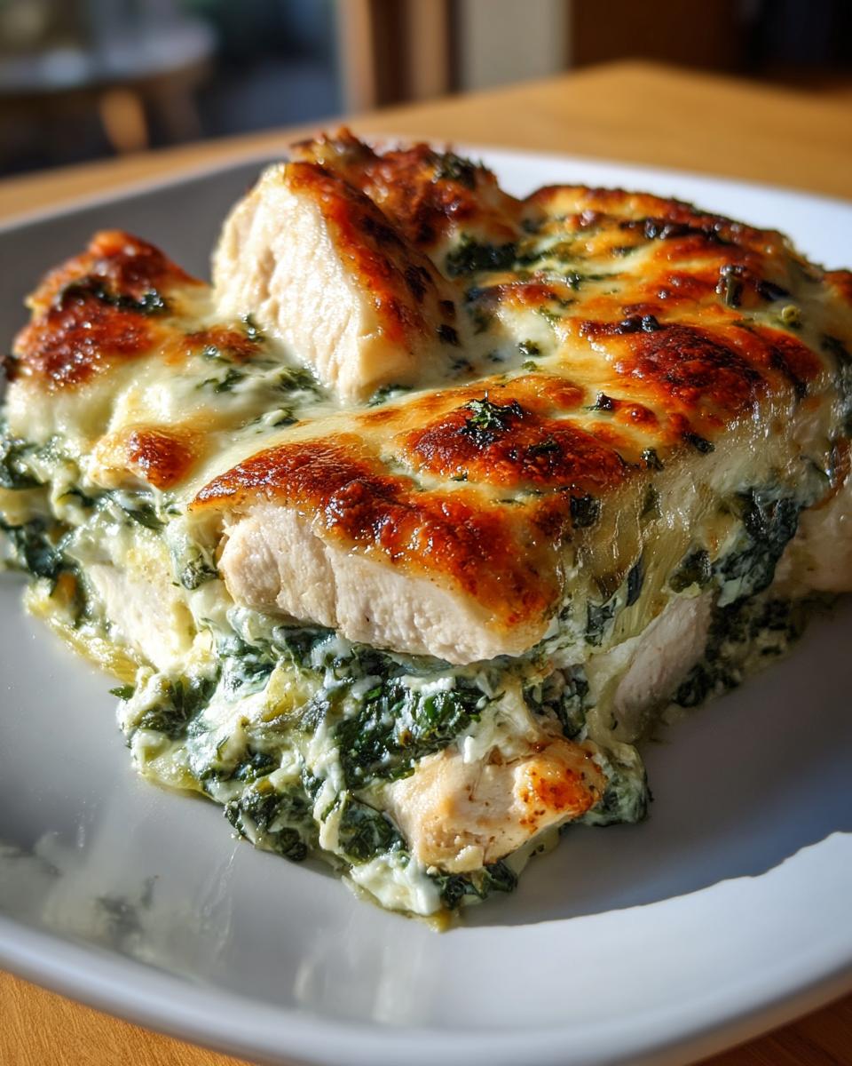 Skinny Spinach Artichoke Chicken Casserole - detail 2