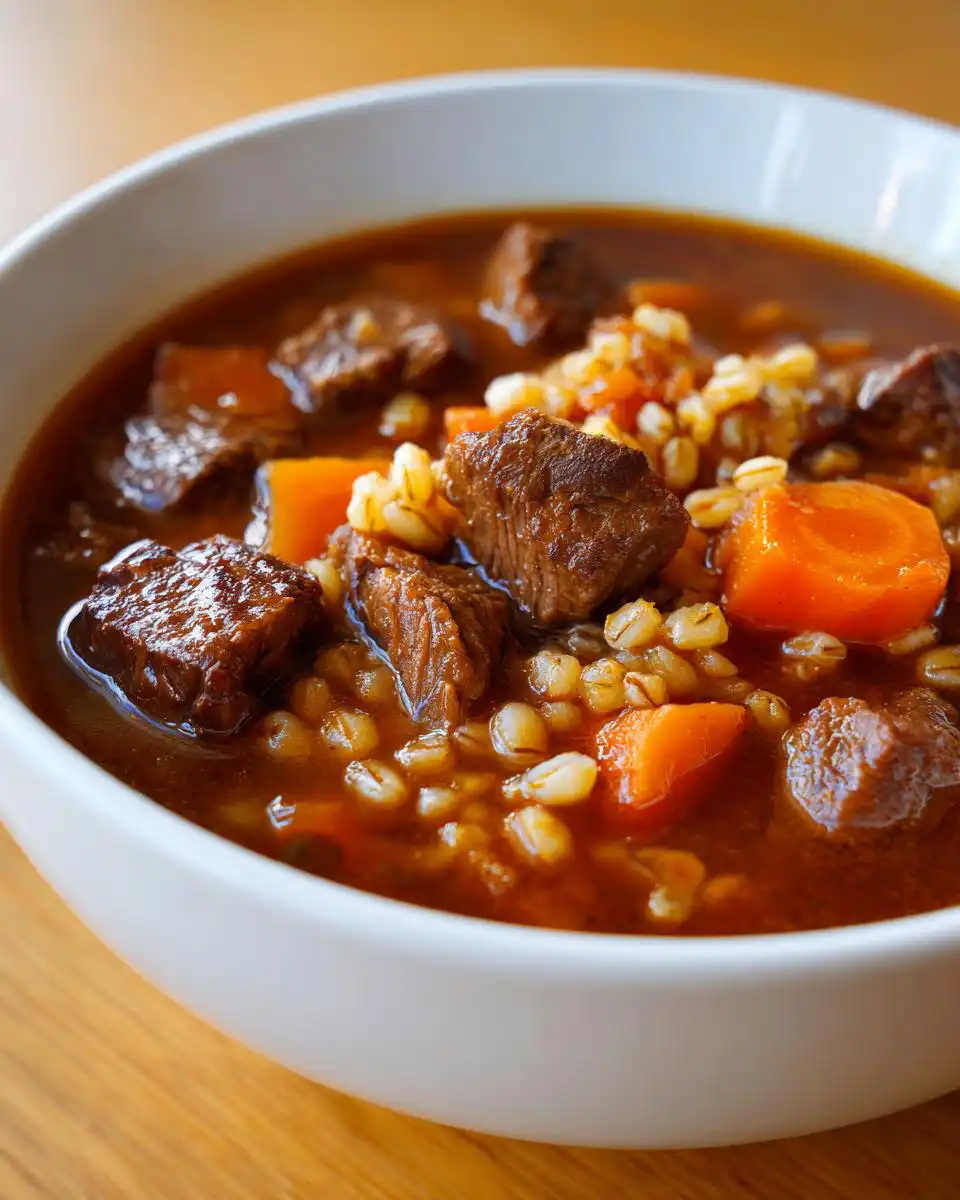 Slow Cooker Beef And Barley Soup - detail 1
