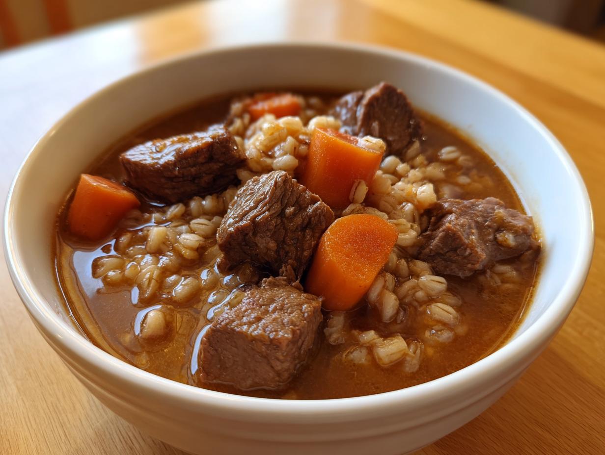 Amazing 8-Hour Slow Cooker Beef And Barley Soup