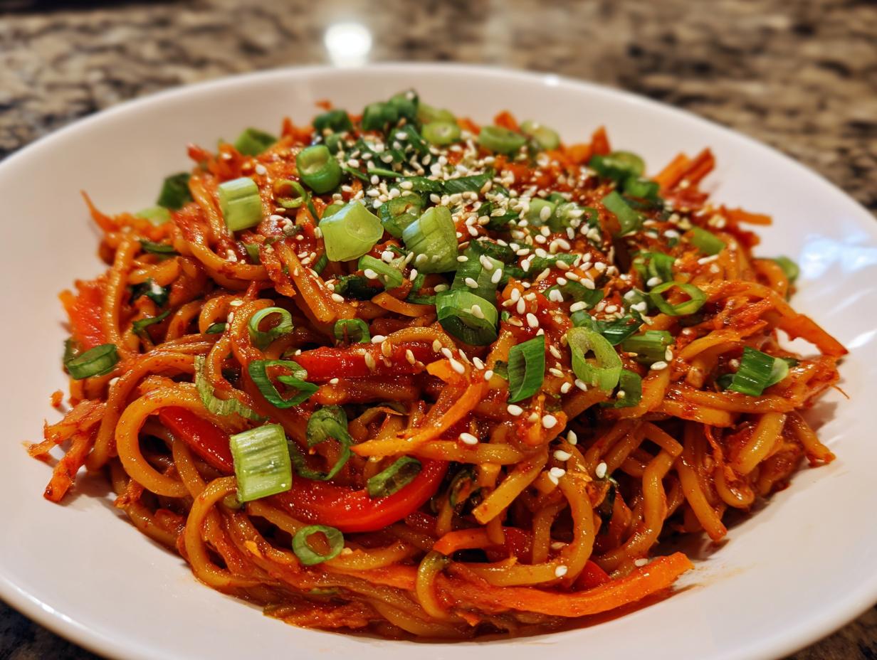 5 Minute Spicy gochujang noodles Amazing