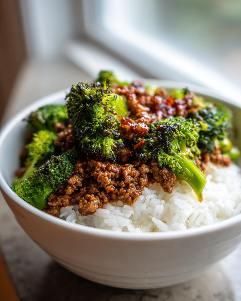 Sweet and Spicy Ground Turkey & Broccoli Bowls - detail 1