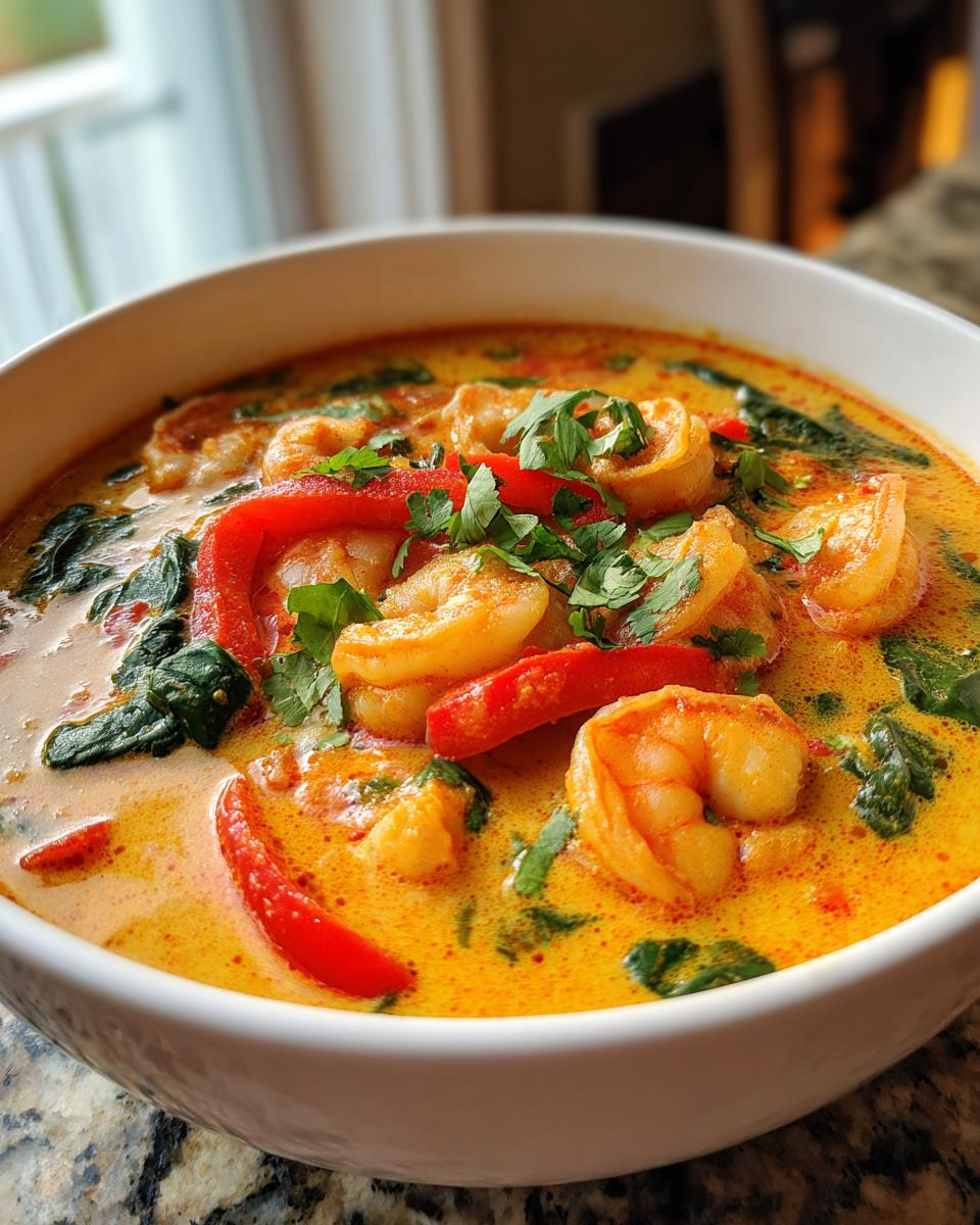 Thai Shrimp Coconut Curry Soup - detail 1