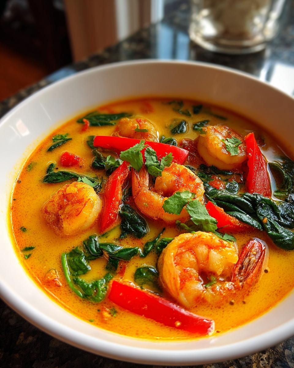 Thai Shrimp Coconut Curry Soup - detail 2