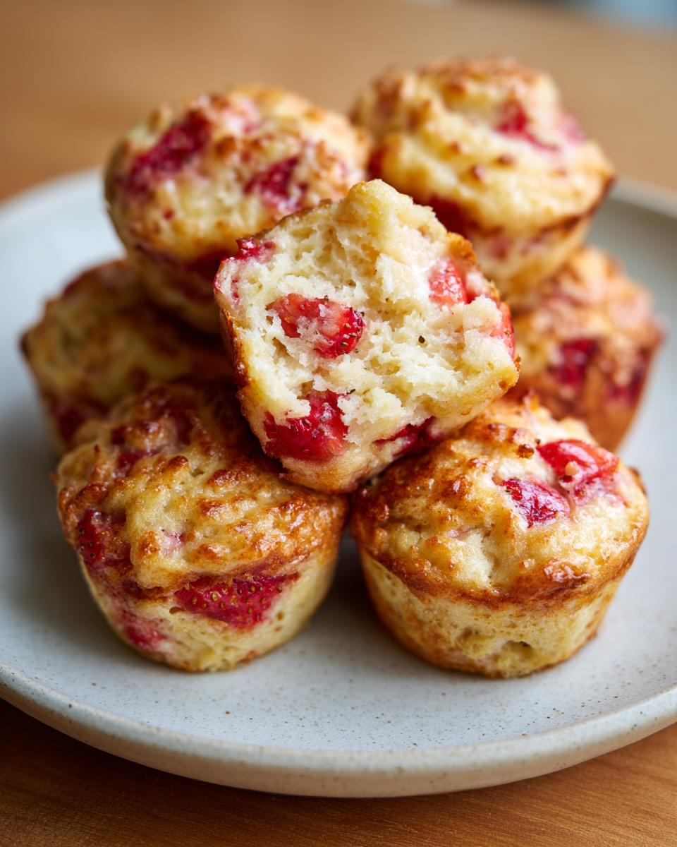 cottage cheese strawberry pancake bites baked - detail 1