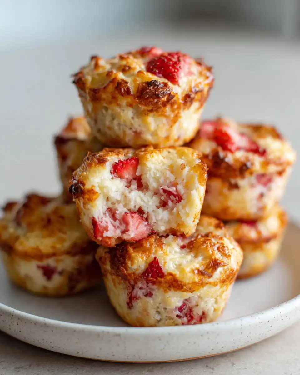 cottage cheese strawberry pancake bites baked - detail 2