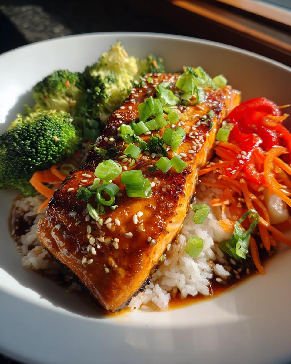crispy honey ginger salmon bowl - detail 2